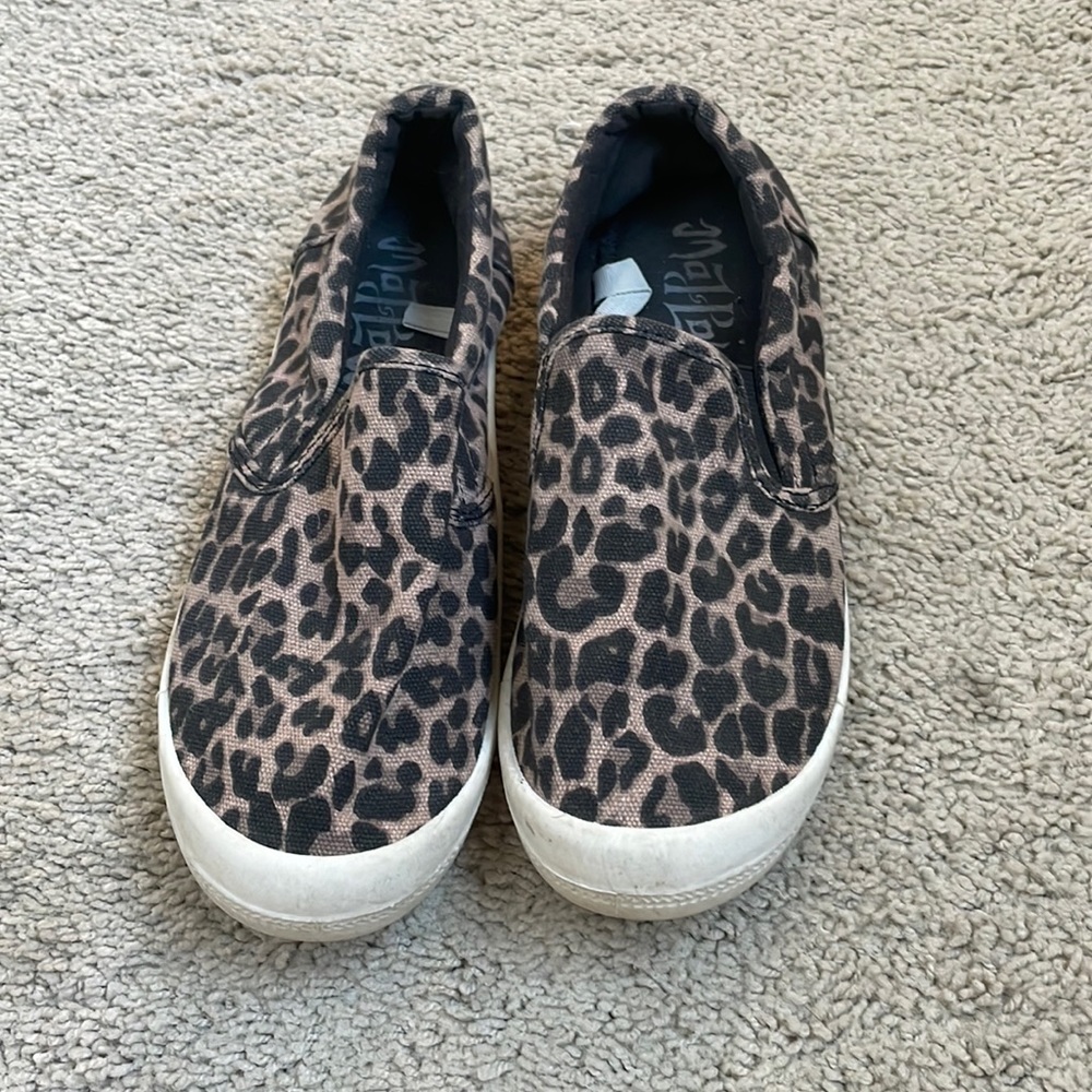 Cheetah print slip ons
